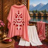 Rani Pink Crush Kaftan Set – Kashmiri Aari Embroidery (Size 30)