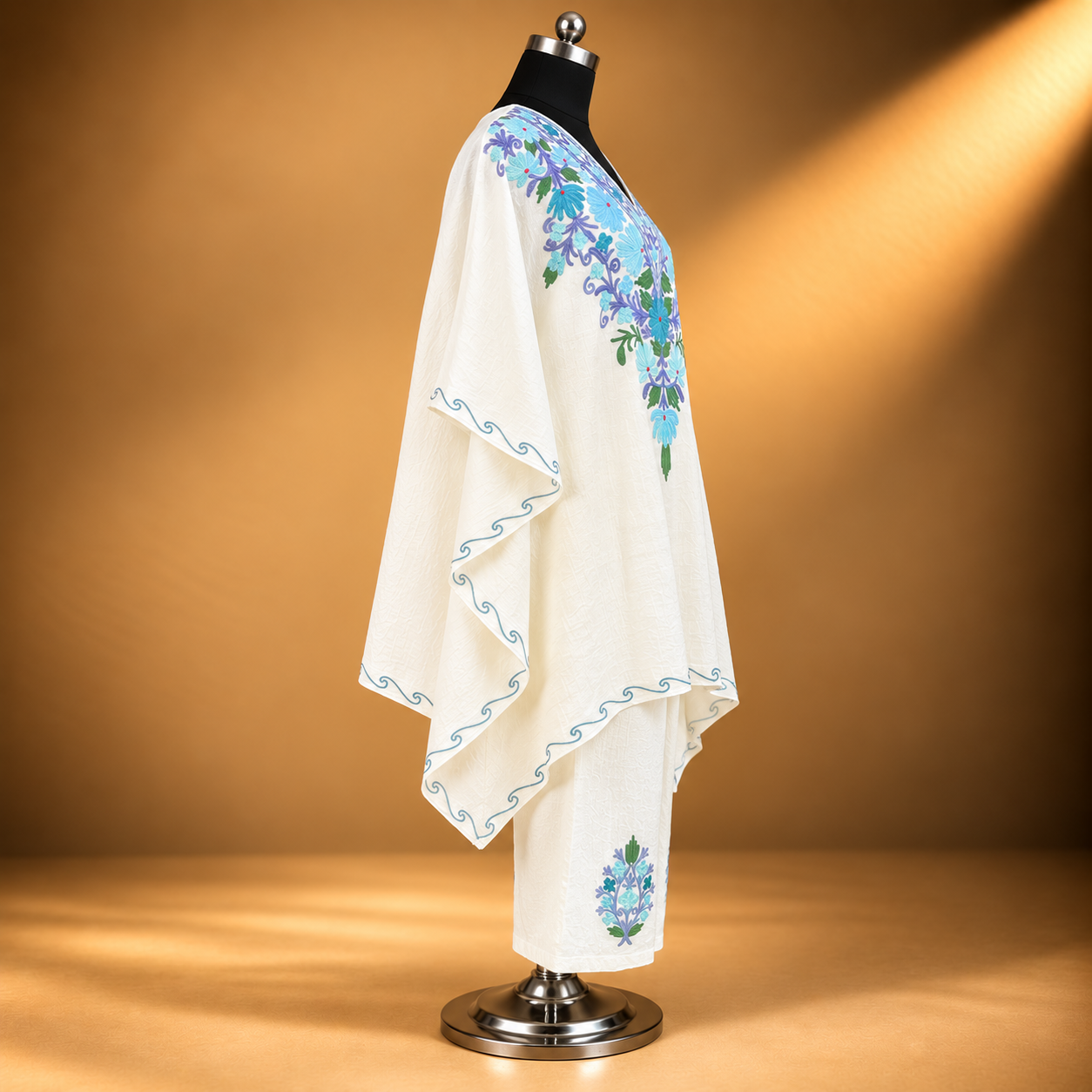 Ivory Crush Kashmiri Kaftan with Matching Bottom