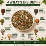 Healthy dry fruit and seed blend with almonds pistachios cashews chia pumpkin and flax
