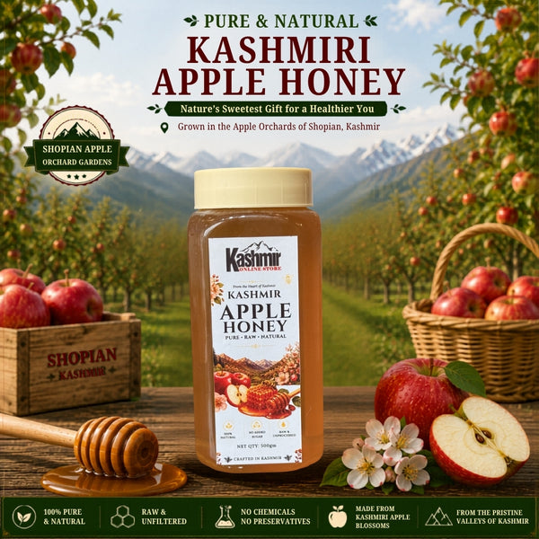 Pure Kashmiri Apple Blossom Honey | Raw Orchard Honey
