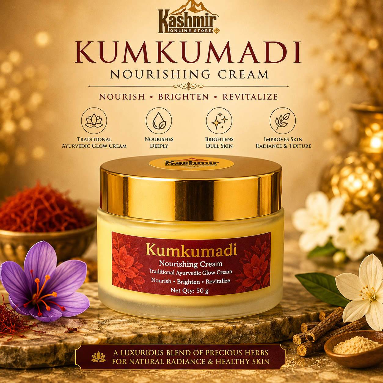 Kumkumadi nourishing cream with saffron and vitamin E