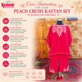 Peach Crush Kaftan Set – Kashmiri Aari Embroidery (Size XXL)