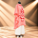 Peach Crush Kashmiri Short Kaftan with Matching Bottom