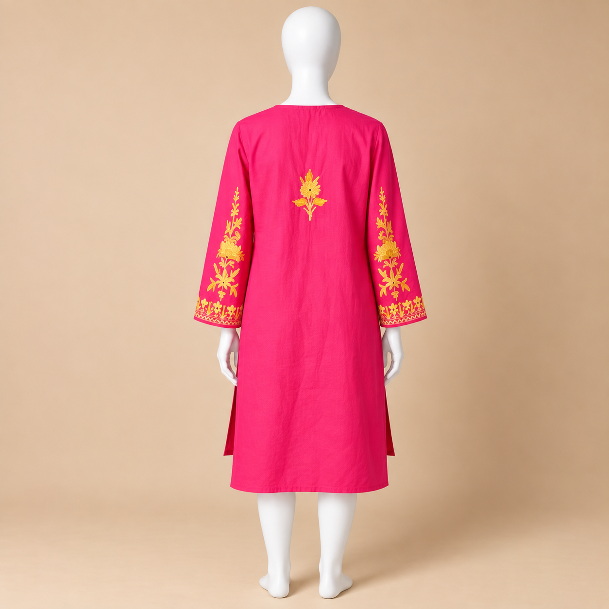 Kashmiri Pink Jaali Top with Gold Embroidery