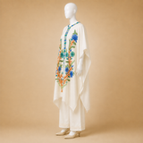 Premium Off White Kashmiri shrug featuring elegant embroidered work