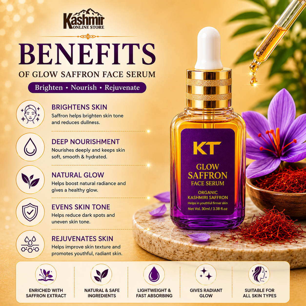 Herbal Face Glow Serum with Kashmiri Saffron