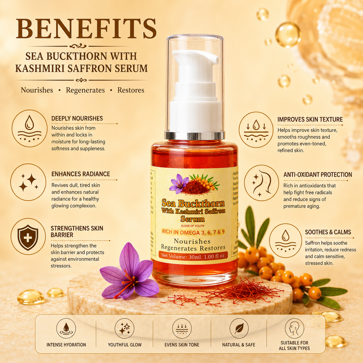 Glow therapy serum with sea buckthorn extract