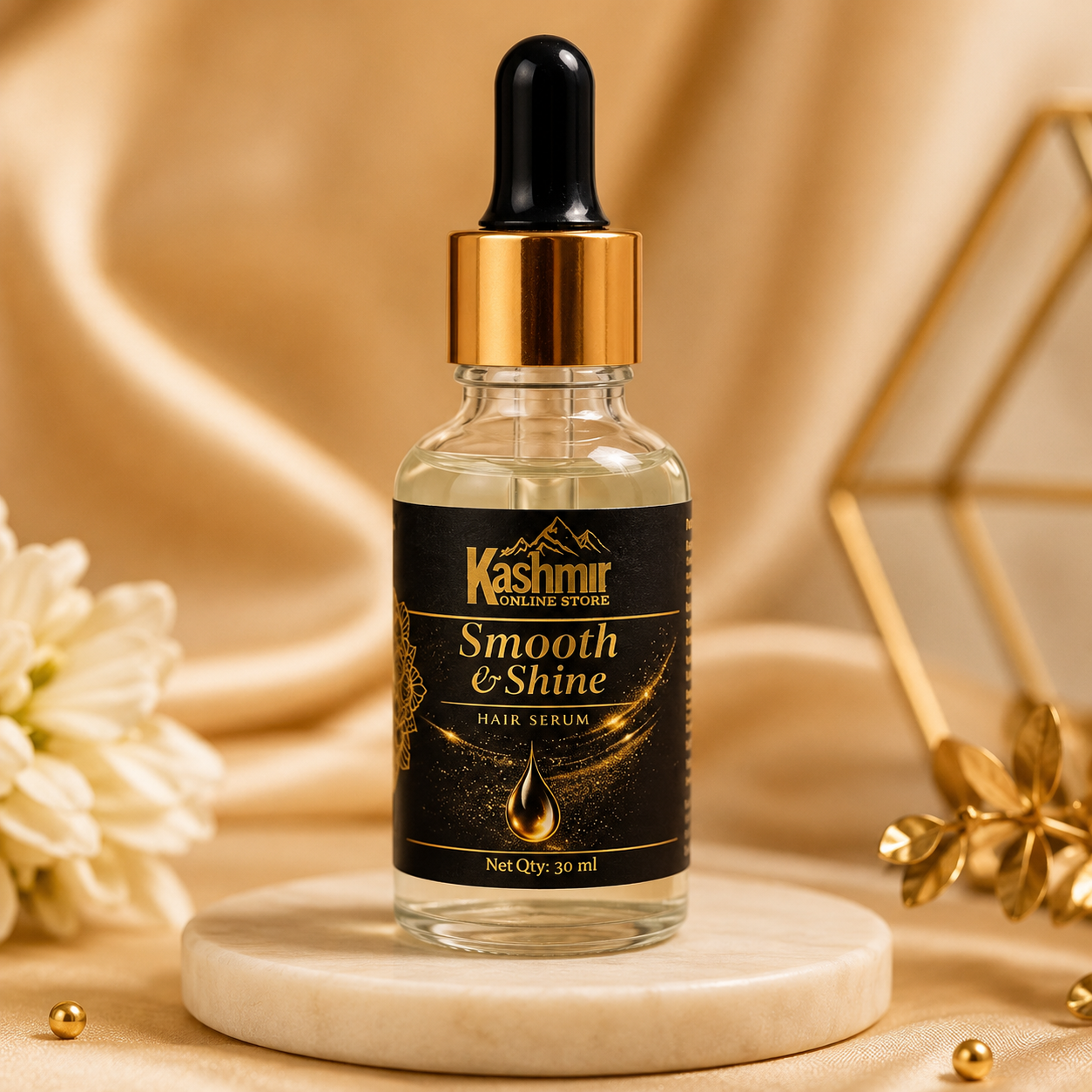 Smooth and shine hair serum with argan oil