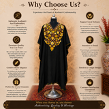 Luxury Black Kashmiri Embroidered Kaftan