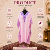 Luxury Blush Pink Kashmiri Aari Work Kaftan