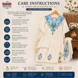 Premium Ivory Kaftan Set with Machine Embroidery