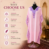Women's Blush Pink Tie Dye Long Kaftan
