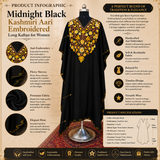 Women's Midnight Black Long Kaftan