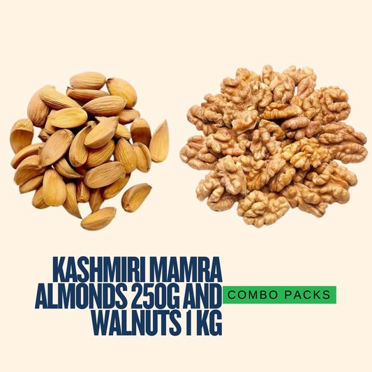 Kashmiri almonds and walnut kernels for a gift box