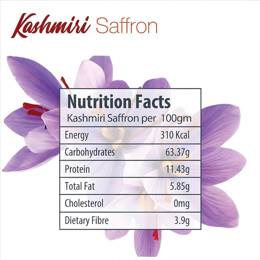 Kashmiri Mongra saffron threads in a 1 gram pack