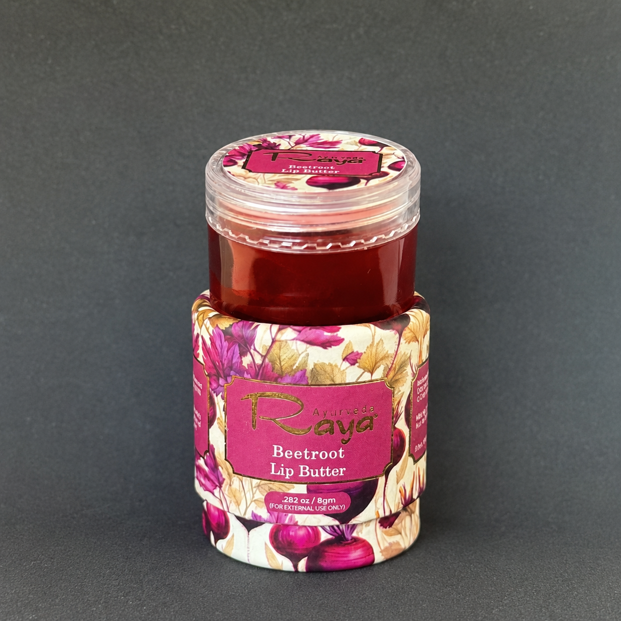 Beetroot lip balm butter for chapped lips