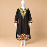 Black Kashmiri Pheran for Women with Traditional Aari Work