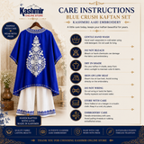 Premium Blue Kaftan Set with Aari Work