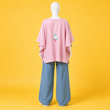 Blush Pink embroidered Kashmiri kaftan designed for comfortable summer wear