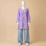 Lavender Summer Cool embroidered Kashmiri top for women