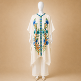 Kashmilon Off White Kashmiri shrug with beautiful embroidery