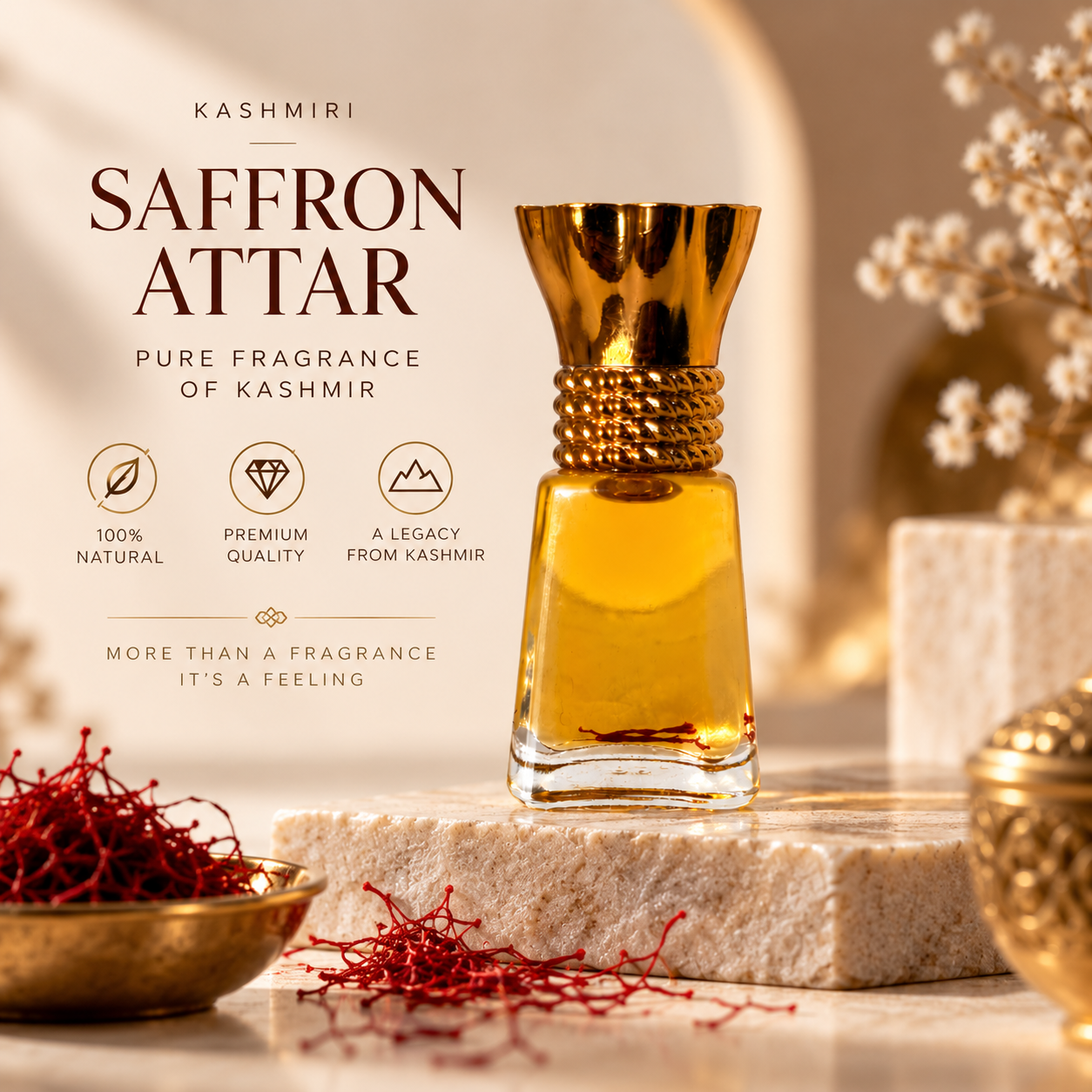 Saffron Attar Perfume with Rich Fragrance of Kashmir