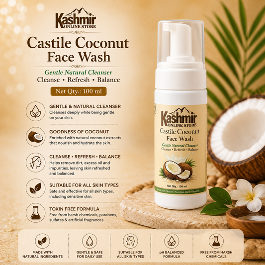 Castile coconut facewash for naturally healthy skin