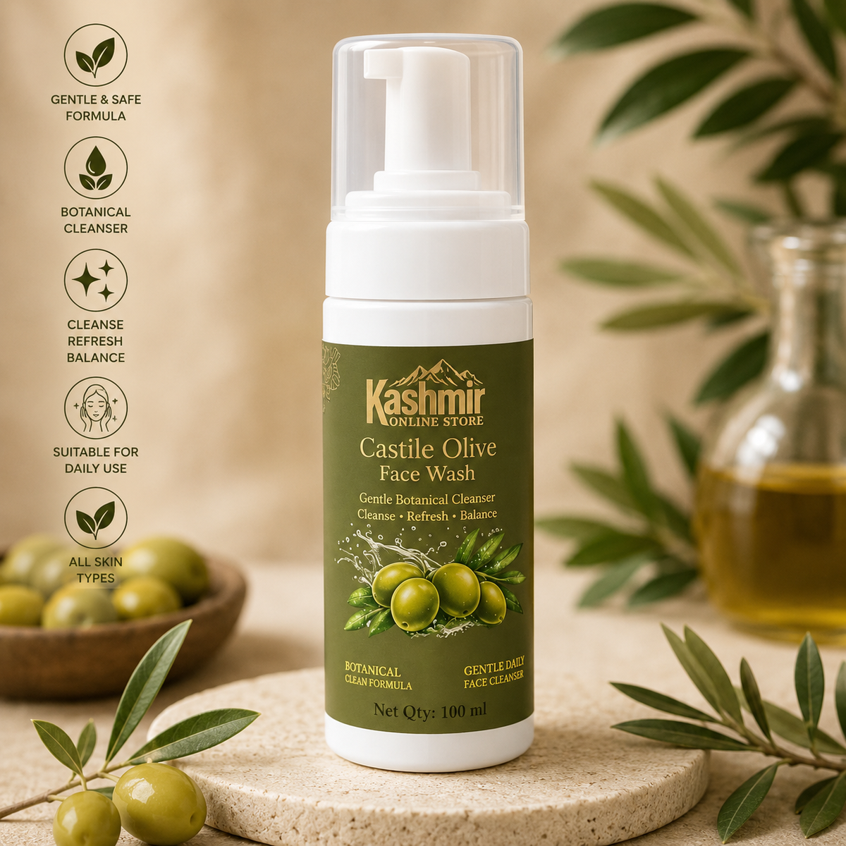Castile olive facewash for naturally healthy skin