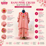 Rani Pink Crush Kaftan Set – Kashmiri Aari Embroidery (Size 30)