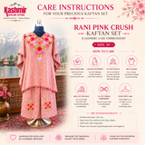 Rani Pink Crush Kaftan Set – Kashmiri Aari Embroidery (Size 30)