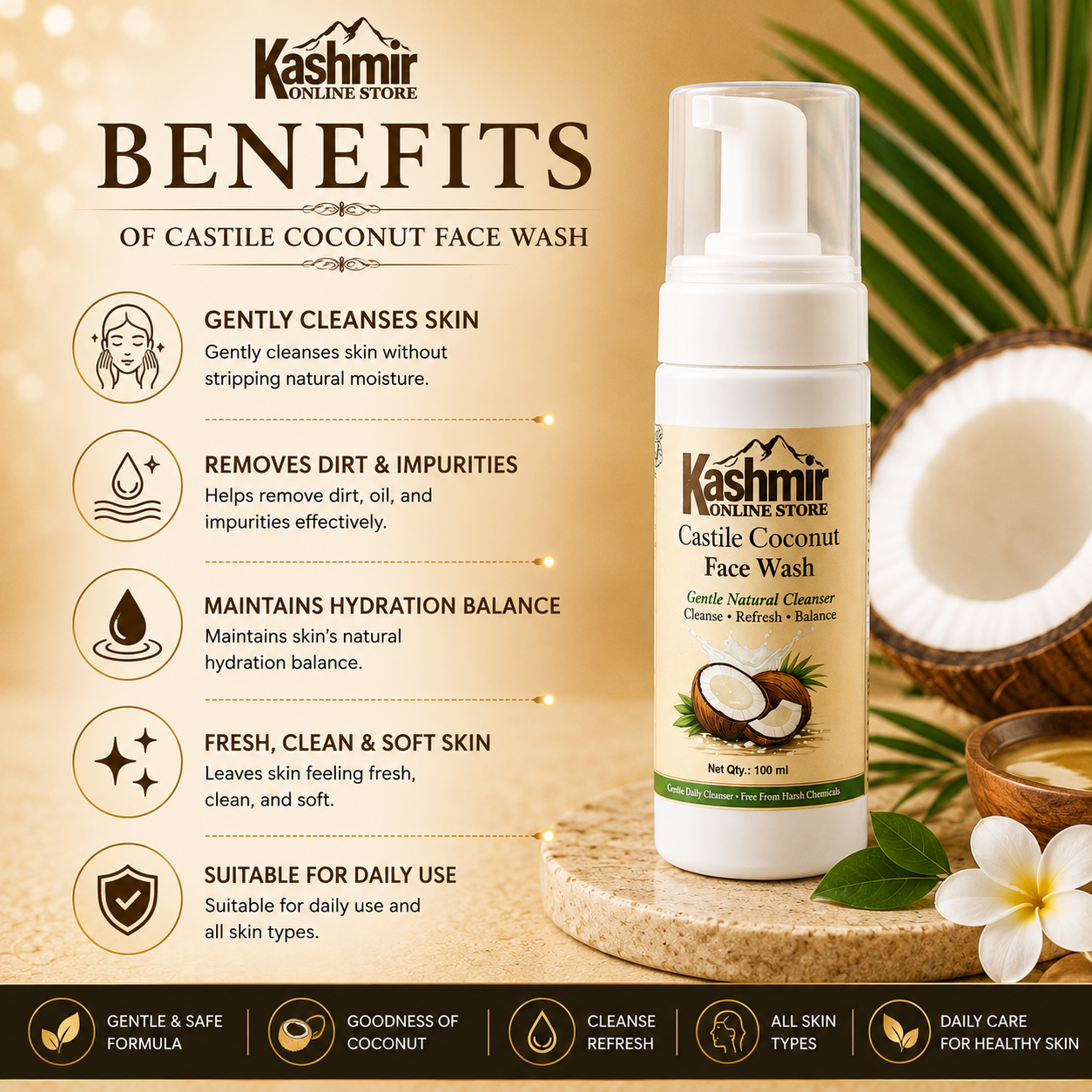 Coconut moisturizing face cleanser