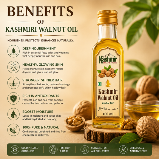 Kashmiri walnut oil with natural nutrients