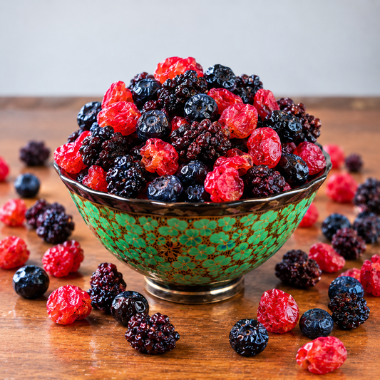 Dried Mixed Berries with Blueberry Blackberry and Rose Berry
