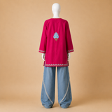 Fuchsia Pink Kashmiri Designer Short Kurti for Women