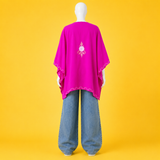 Fuchsia Pink Kashmiri summer kaftan featuring intricate embroidered detailing