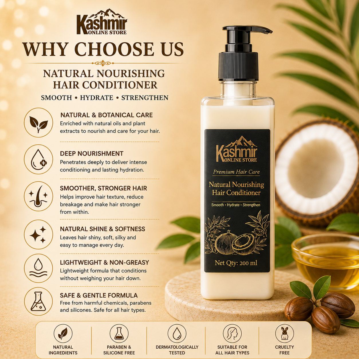 Moisturizing Hair Conditioner for Frizz Free Hair