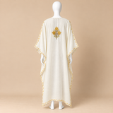 Ivory and Gold Kashmiri Long Kaftan for Women