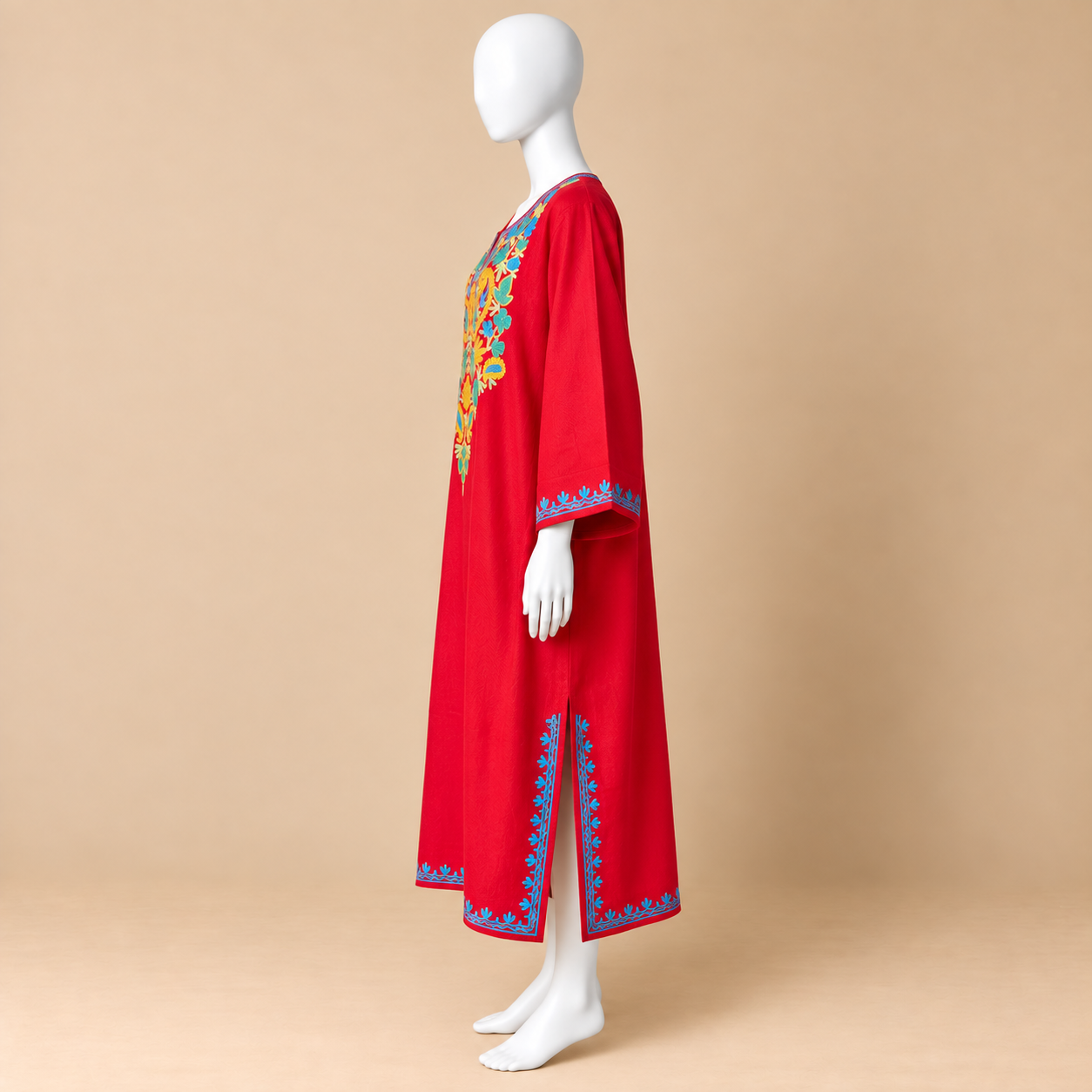 Kashmilon Red Embroidered Pheran