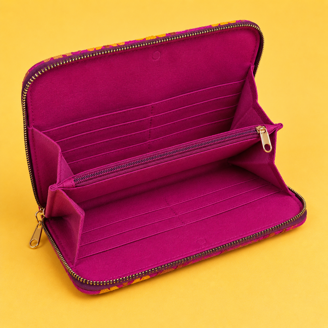 Premium Kashmiri Aari work embroidered clutch in Magenta