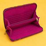 Premium Kashmiri Aari work embroidered clutch in Magenta