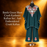 Bottle Green Kashmiri Kaftan and Trouser Set