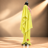 Lemon Lime Kashmiri Long Kaftan with Aari Work