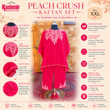 Peach Crush Kaftan Set – Kashmiri Aari Embroidery (Size XXL)