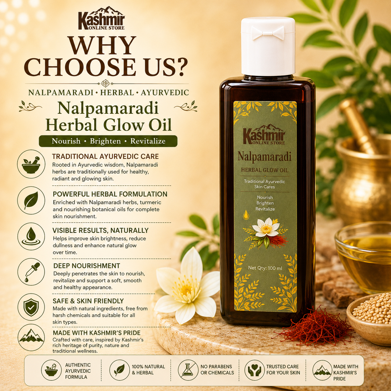 Nalpamaradi herbal glow oil for healthy skincare