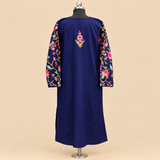 Navy Blue Aari Embroidered Kashmiri Pheran