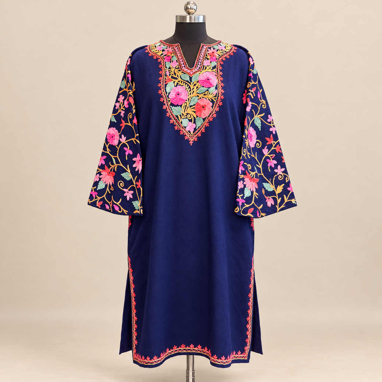 Navy Blue Kashmiri Pheran for Women
