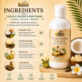 Coconut body wash for long lasting hydration