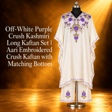 Off-White Purple Crush Kashmiri Long Kaftan Set