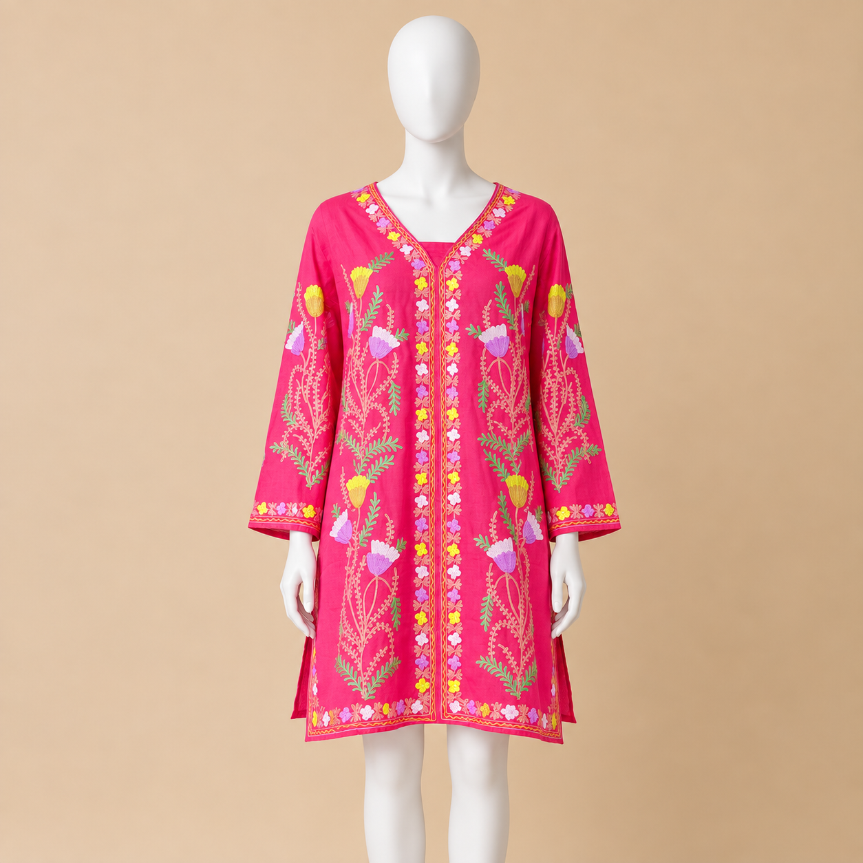 Jaali Top in Pink with Kashmiri Embroidery