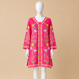 Jaali Top in Pink with Kashmiri Embroidery